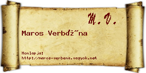 Maros Verbéna névjegykártya